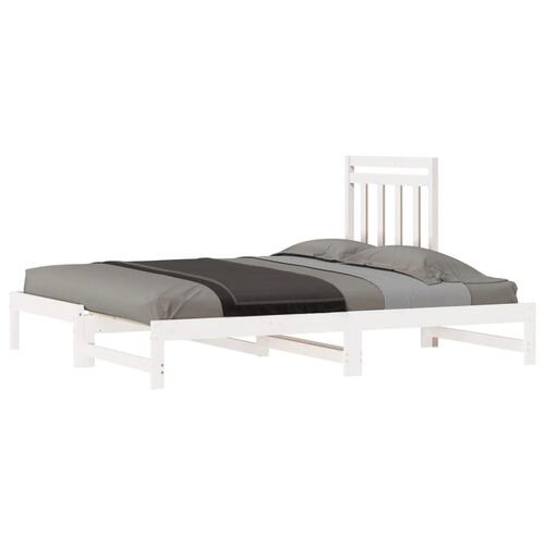 Daybed med udtræk 2x(90x200) cm massivt fyrretræ hvid