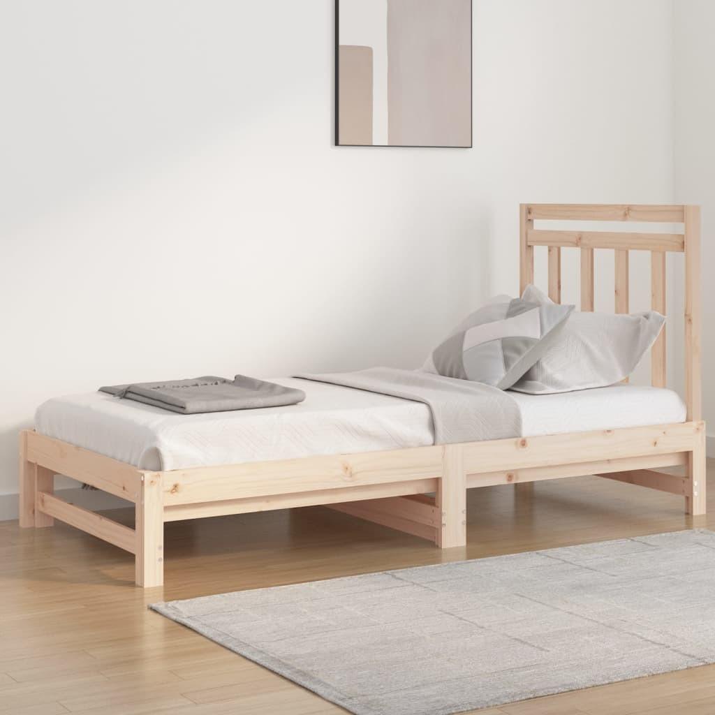 Daybed med udtræk 2x(90x190) cm massivt fyrretræ