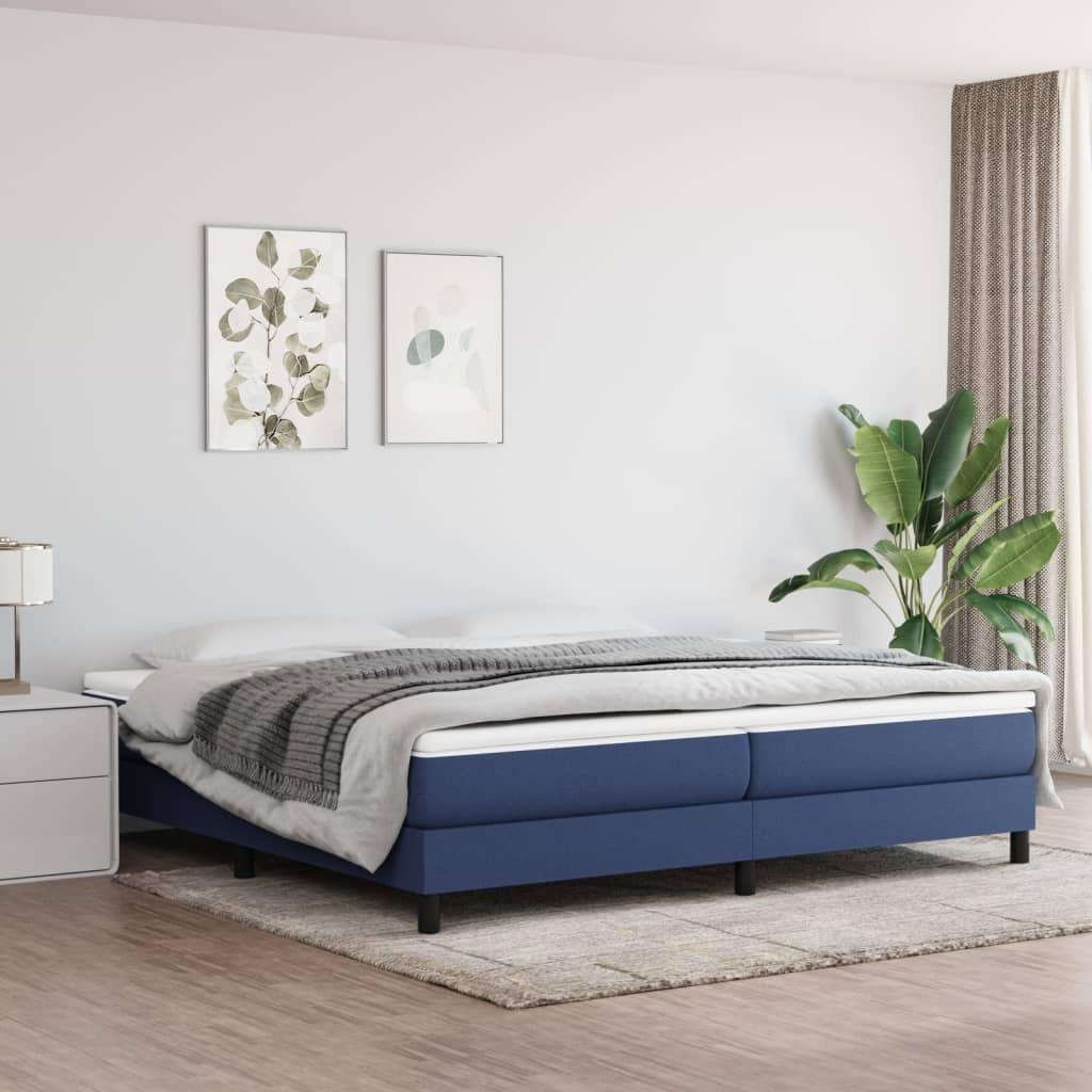 Sengeramme uden madras 200x200 cm stof blå