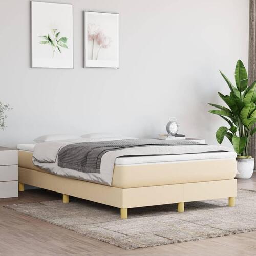 Sengeramme 120x200 cm stof cremefarvet
