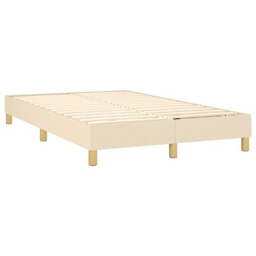 Sengeramme 120x200 cm stof cremefarvet