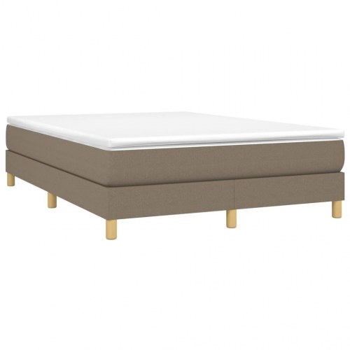 Boxspring sengeramme 140 × 190 cm - stof, gråbrun