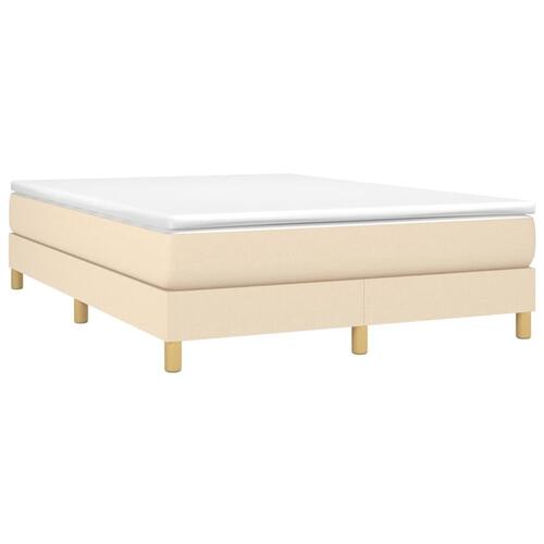 Sengeramme 140x190 cm stof cremefarvet