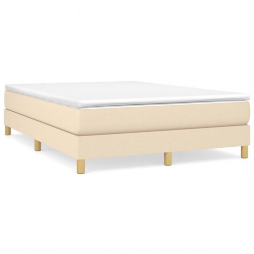 Boxspring sengeramme 140×200 cm i stof - cremefarvet