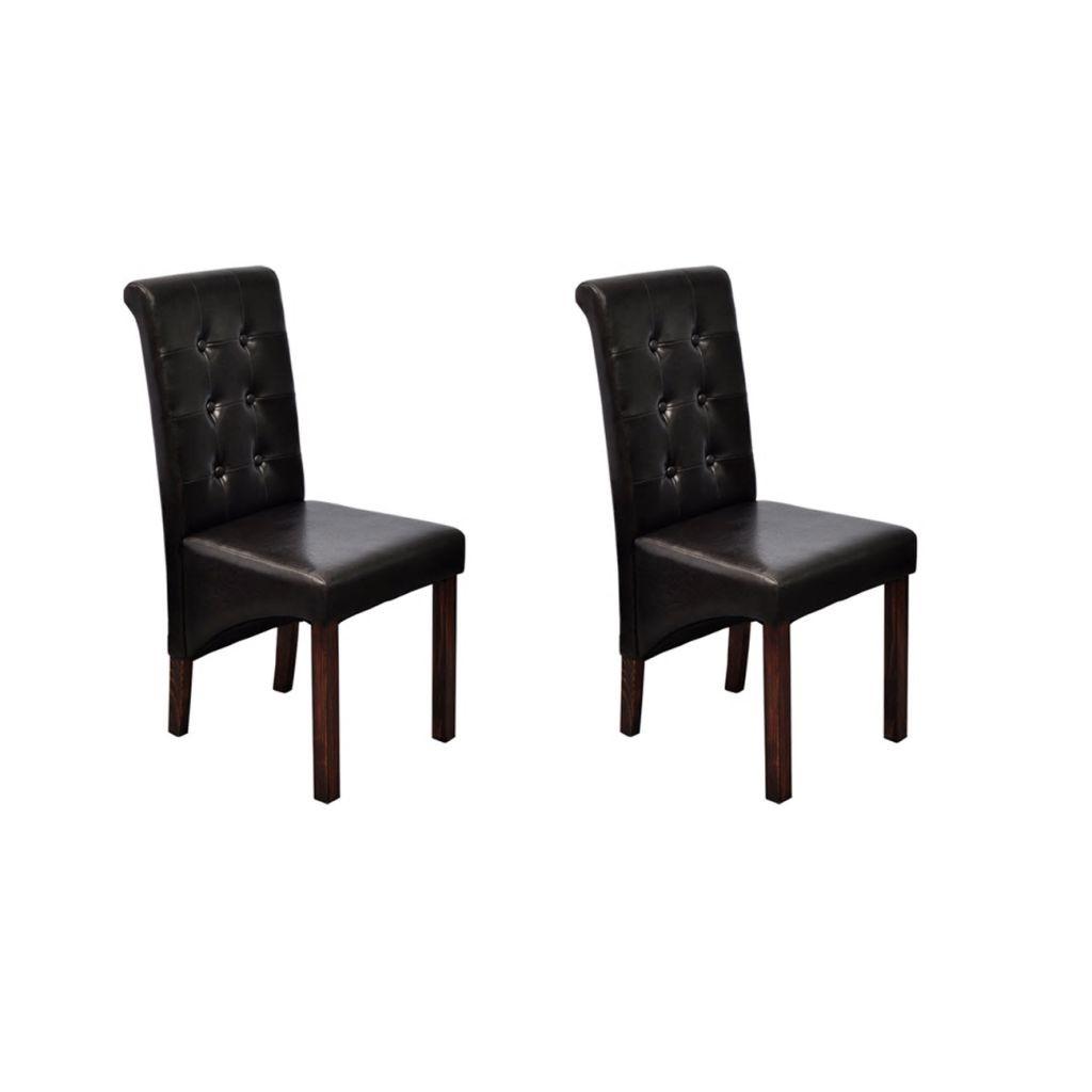 Spisebordsstole 2 stk. kunstlæder brun