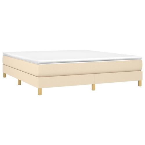 Sengeramme 160x200 cm stof cremefarvet