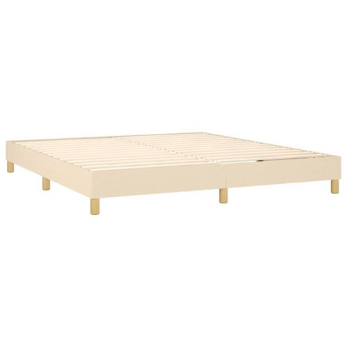 Sengeramme 160x200 cm stof cremefarvet