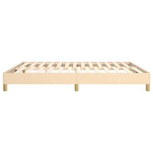Sengeramme 160x200 cm stof cremefarvet