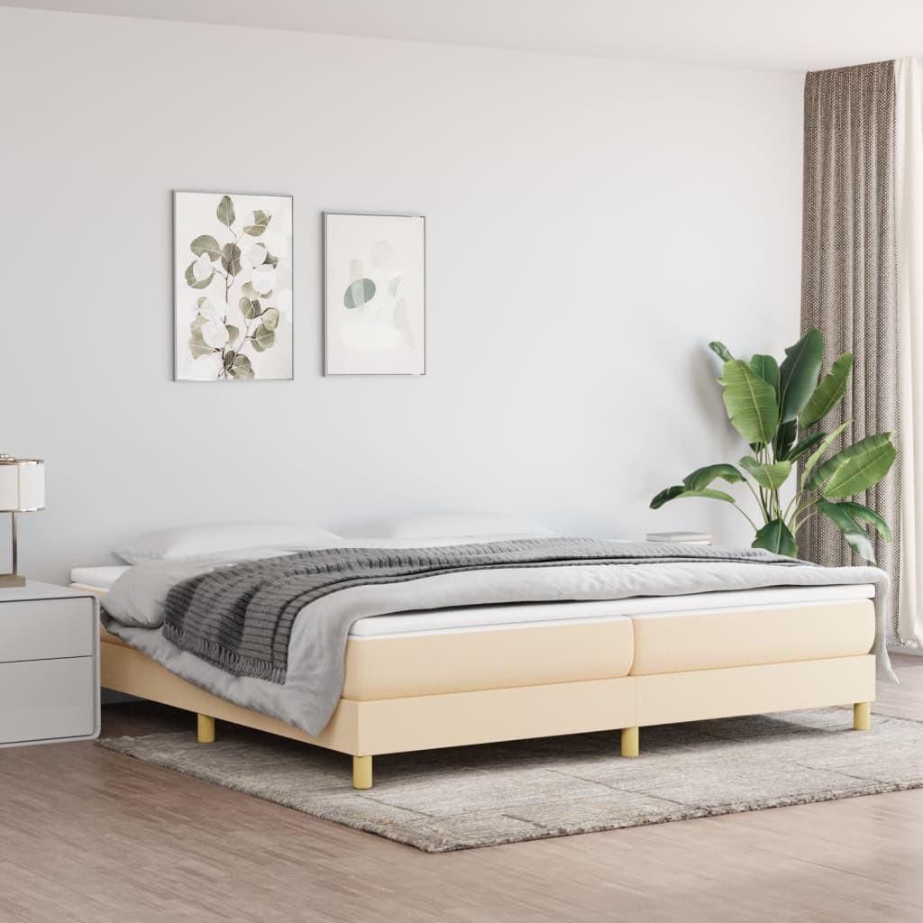 Sengeramme uden madras 200x200 cm stof cremefarvet