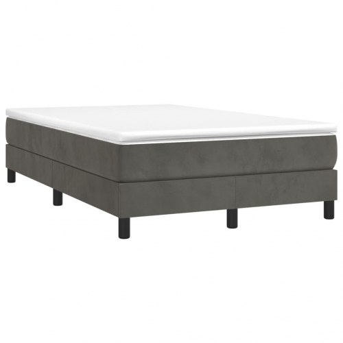Boxspring sengeramme i fløjl - mørkegrå 120 x 200 cm