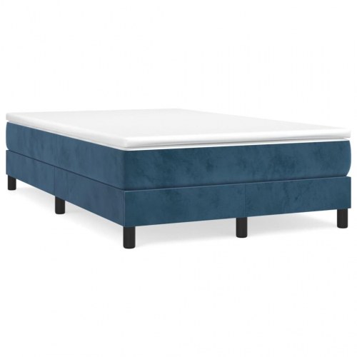 Boxspring sengeramme i fløjl - mørkeblå 120×200 cm
