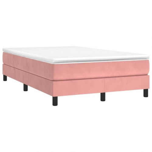 Boxspring sengeramme i fløjl - 120×200 cm, pink