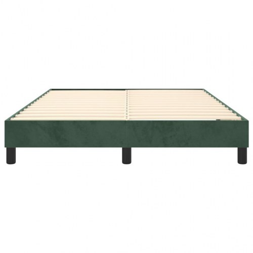 Boxspring sengeramme i fløjl - mørkegrøn 140 x 190 cm
