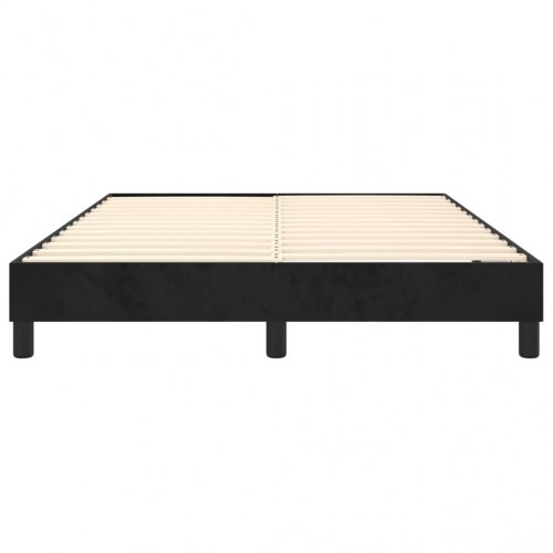 Boxspring sengeramme i fløjl - sort 140x200 cm