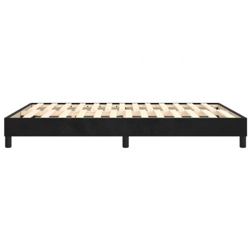 Boxspring sengeramme i fløjl - sort 140x200 cm