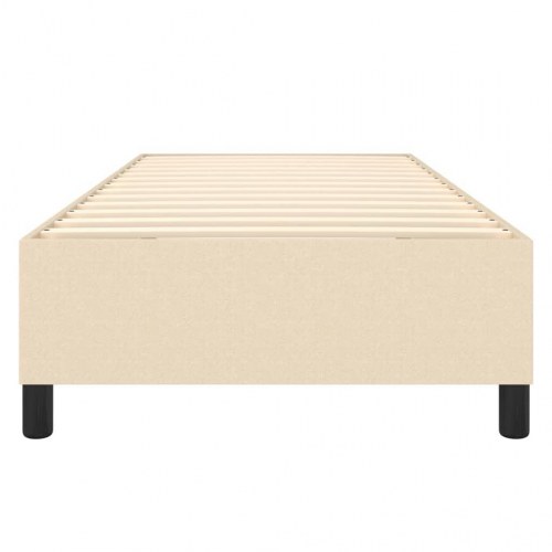 Boxspring sengeramme 90x200 cm i stof - cremefarvet