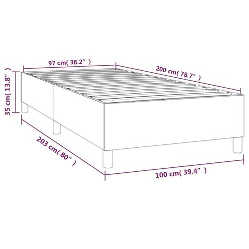 Sengeramme til kontinentalseng 100x200 cm stof sort