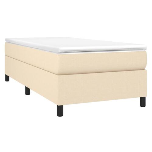 Sengeramme 100x200 cm stof cremefarvet