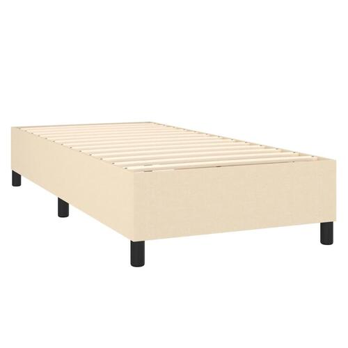 Sengeramme 100x200 cm stof cremefarvet