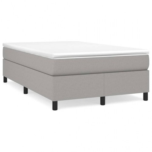 Boxspring sengeramme i stof - lysegrå 120 × 200 cm