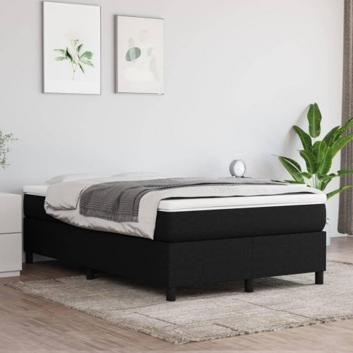 Boxspring sengeramme i stof - sort 120 × 200 cm