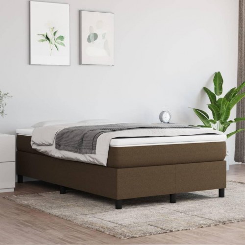 Boxspring sengeramme i stof - mørkebrun 120×200 cm
