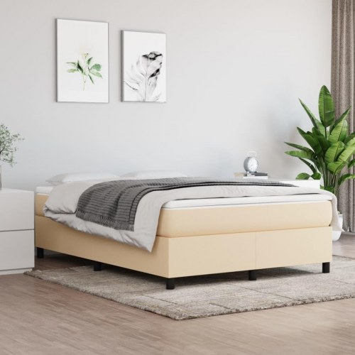 Boxspring sengeramme 140×190 cm i stof - creme