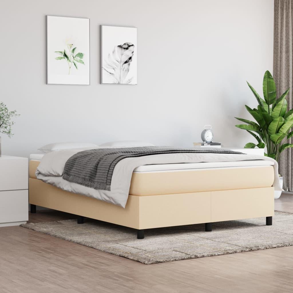 Sengeramme uden madras 140x190 cm stof cremefarvet billede
