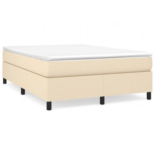 Boxspring sengeramme 140×190 cm i stof - creme