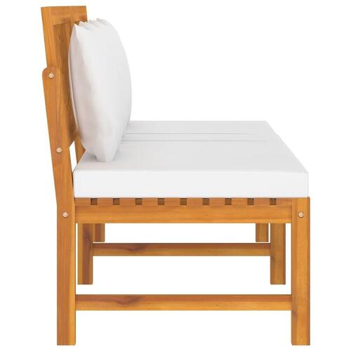 Daybed med cremefarvet hynde 200x60x75 cm massivt akacietræ