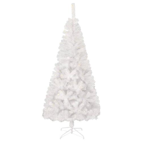 Kunstigt juletræ med farverige grene 120 cm PVC hvid