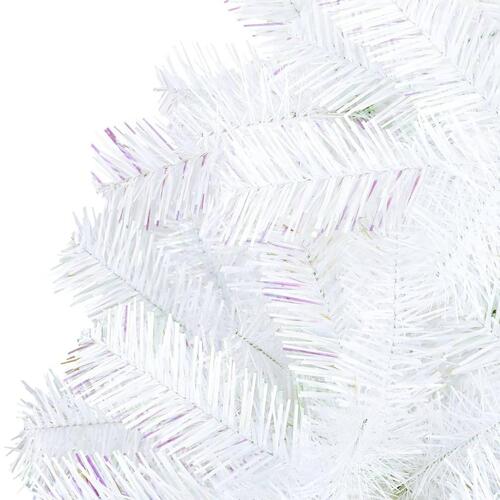 Kunstigt juletræ med farverige grene 120 cm PVC hvid