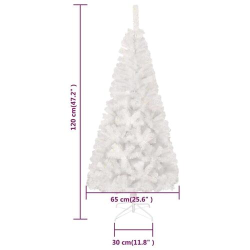 Kunstigt juletræ med farverige grene 120 cm PVC hvid