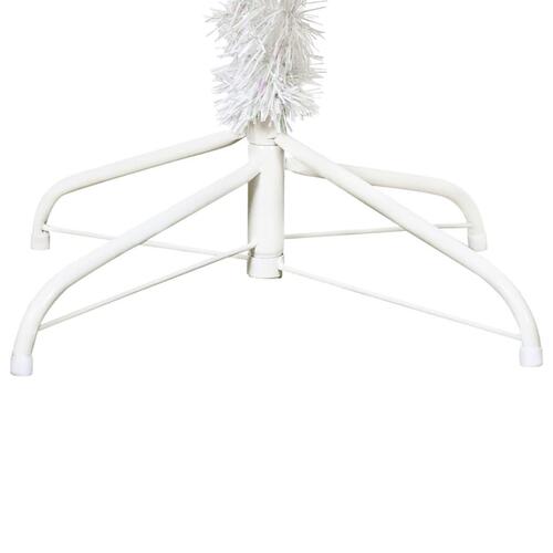 Kunstigt juletræ med farverige grene 150 cm PVC hvid