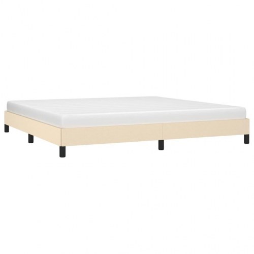 Sengeramme i stof 200x200 cm - cremefarvet, uden madras