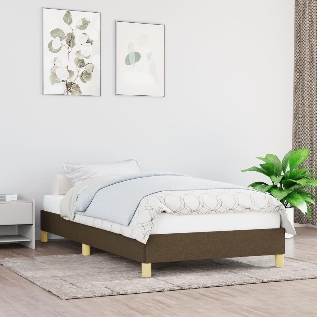 Sengeramme uden madras Mørkebrun 80x200 cm Stof billede