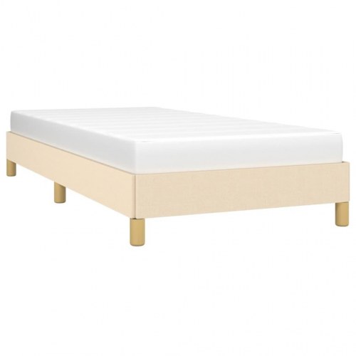 Sengeramme uden madras 90x190 cm - stof, cremefarvet
