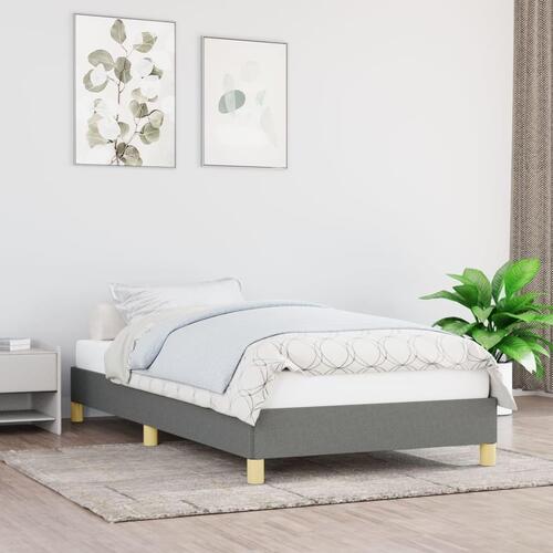 Sengeramme uden madras Mørkegrå 90x200 cm Stof