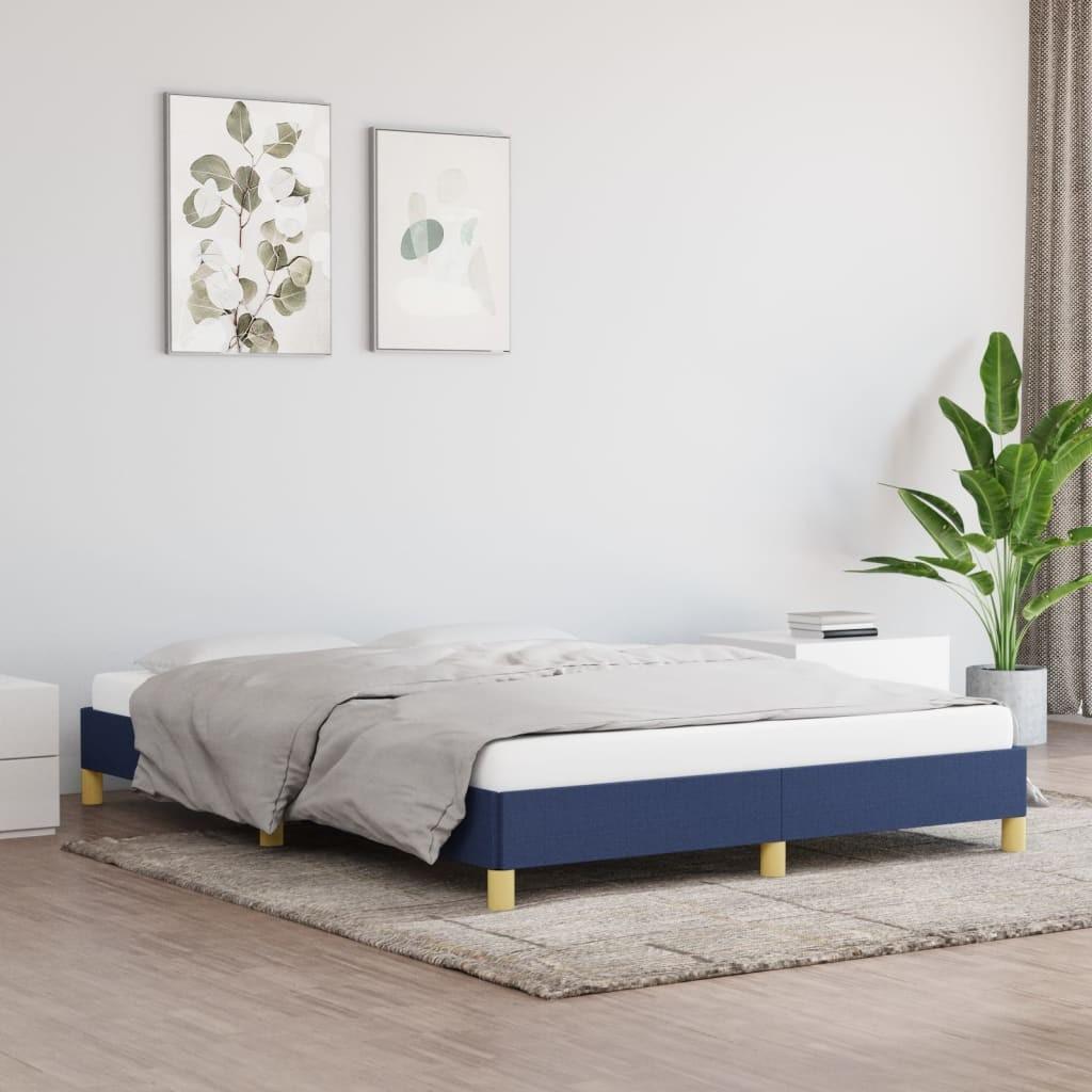 Sengeramme 140x190 cm stof blå