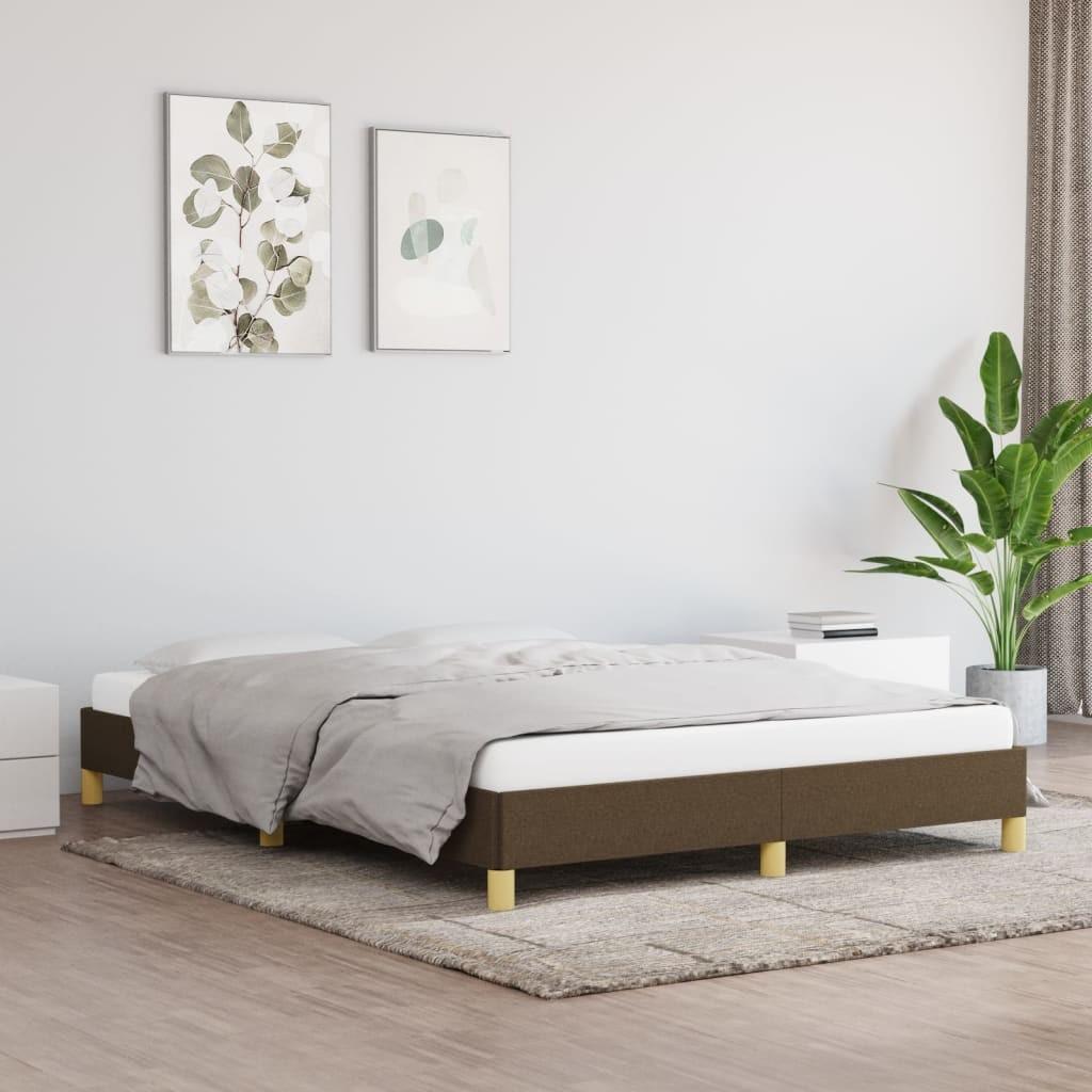 Sengeramme uden madras 140x200 cm stof mørkebrun billede