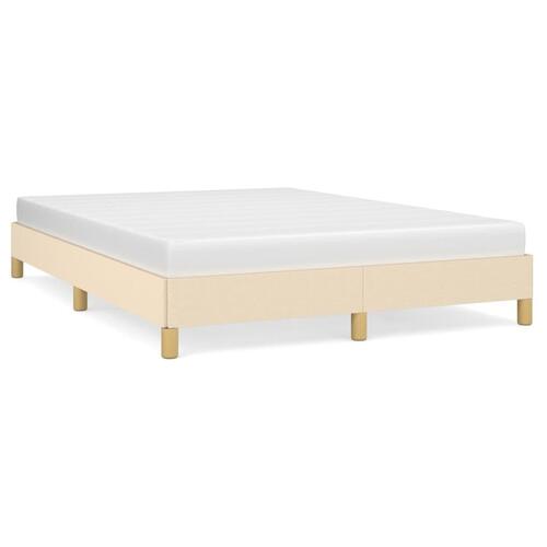 Sengeramme 140x200 cm stof cremefarvet