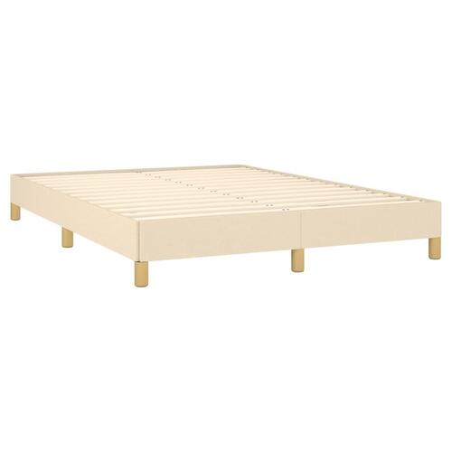 Sengeramme 140x200 cm stof cremefarvet
