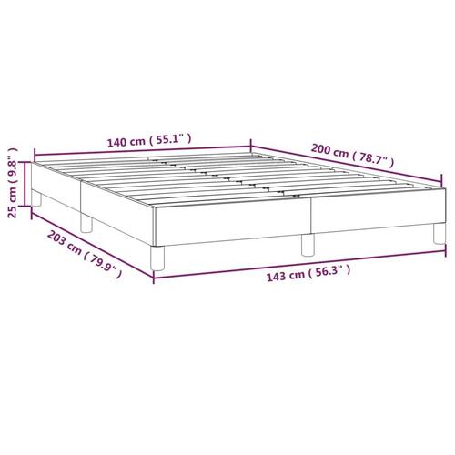 Sengeramme 140x200 cm stof cremefarvet