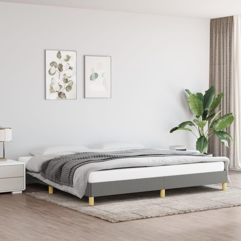 Sengeramme uden madras 200x200 cm stof mørkegrå billede