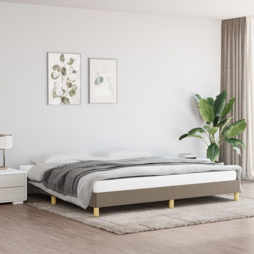 Sengeramme uden madras 200x200 cm stof gråbrun