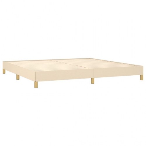 Sengeramme i stof 200x200 cm - cremefarvet, inkl. lameller