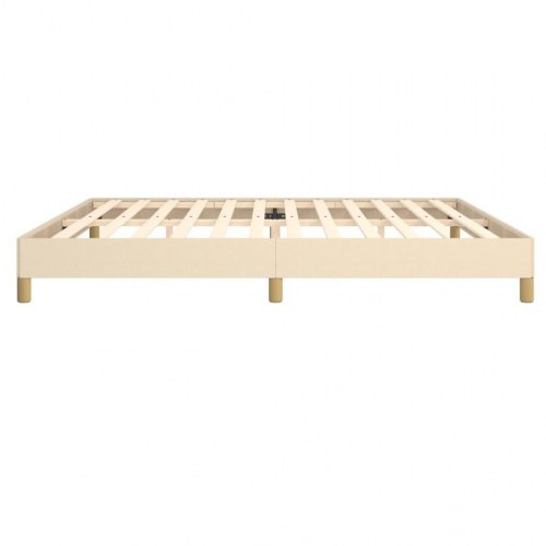 Sengeramme i stof 200x200 cm - cremefarvet, inkl. lameller