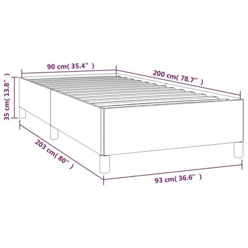 Sengeramme 90x200 cm stof mørkegrå