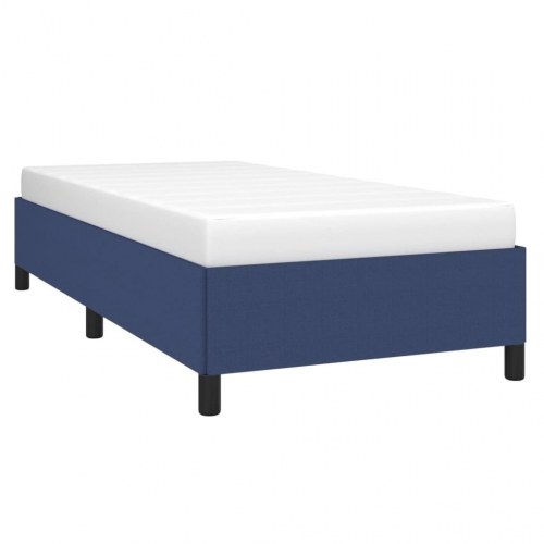Sengeramme uden madras 90×200 cm i blå stof - enkeltmandsseng med lamelbunde