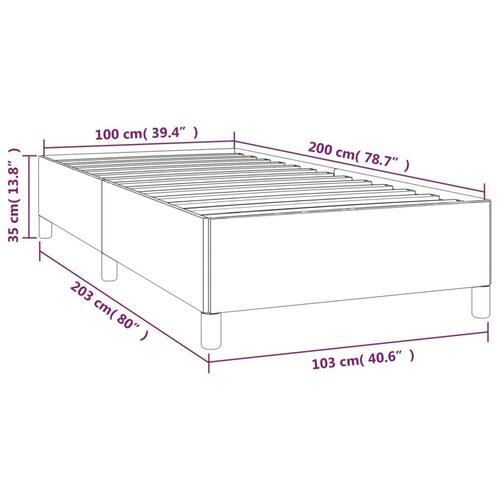 Sengeramme 100x200 cm stof gråbrun